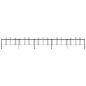 Garden fence with black steel spearheads (0.5-0.75)x8.5m by vidaXL, fence panels - Ref: Foro24-277707, Price: 319,46 €, Disco...