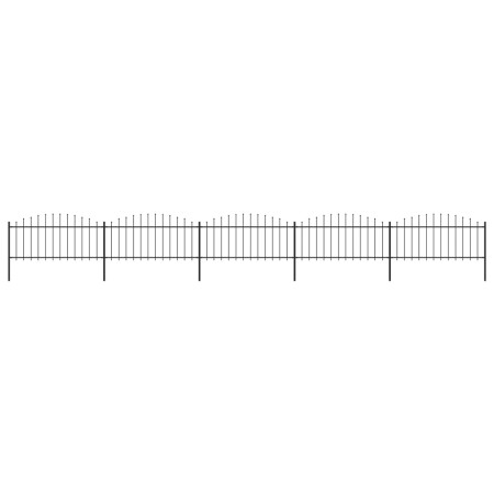 Garden fence with black steel spearheads (0.5-0.75)x8.5m by vidaXL, fence panels - Ref: Foro24-277707, Price: 319,46 €, Disco...