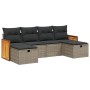 6-piece garden furniture set and gray synthetic rattan cushions by , Garden sets - Ref: Foro24-3265778, Price: 384,90 €, Disc...