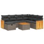 8-piece garden sofa set and gray synthetic rattan cushions by , Garden sets - Ref: Foro24-3265771, Price: 524,55 €, Discount: %