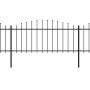 Garden fence with black steel spearheads (0.5-0.75)x8.5m by vidaXL, fence panels - Ref: Foro24-277707, Price: 319,46 €, Disco...