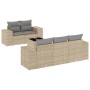 Juego de sofás jardín con cojines 6 pzas ratán sintético beige de , Sofás modulares de exterior - Ref: Foro24-3222298, Precio...