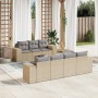 Garden sofa set with beige cushions 8 pcs PE rattan by , Modular outdoor sofas - Ref: Foro24-3222328, Price: 593,80 €, Discou...