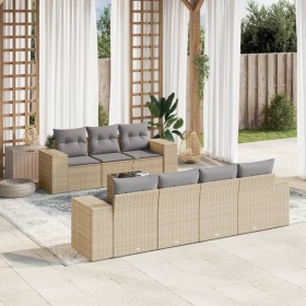 Garden sofa set with beige cushions 8 pcs PE rattan by , Modular outdoor sofas - Ref: Foro24-3222328, Price: 578,99 €, Discou...