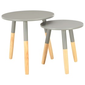 Side tables 2 units solid gray pine wood by vidaXL, Side tables - Ref: Foro24-285217, Price: 47,54 €, Discount: %