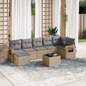 Gartensofa-Set mit beigen Kissen 8 Stück PE-Rattan von , Gartensets - Ref: Foro24-3220488, Preis: 555,26 €, Rabatt: %