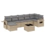 Gartensofa-Set mit beigen Kissen 8 Stück PE-Rattan von , Gartensets - Ref: Foro24-3220488, Preis: 549,44 €, Rabatt: %