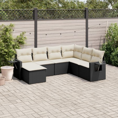 7-piece garden dining set and black synthetic rattan cushions by , Garden sets - Ref: Foro24-3220495, Price: 462,39 €, Discou...