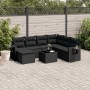 8-teiliges Gartensofa-Set und schwarze synthetische Rattankissen von , Gartensets - Ref: Foro24-3220504, Preis: 516,33 €, Rab...