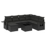 8-teiliges Gartensofa-Set und schwarze synthetische Rattankissen von , Gartensets - Ref: Foro24-3220504, Preis: 516,33 €, Rab...