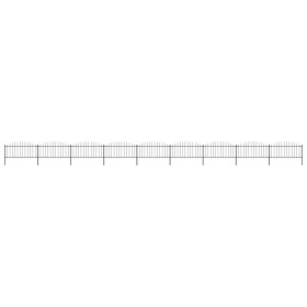 Garden fence with black steel spearhead (0.5-0.75)x15.3m by vidaXL, fence panels - Ref: Foro24-277711, Price: 539,99 €, Disco...