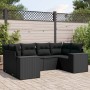 6-teiliges Gartensofa-Set und schwarze synthetische Rattankissen von , Gartensets - Ref: Foro24-3222974, Preis: 436,16 €, Rab...