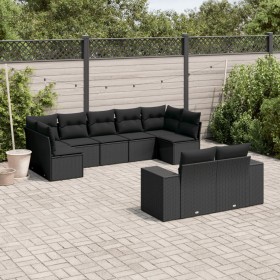 8-teiliges Gartensofa-Set und schwarze synthetische Rattankissen von , Gartensets - Ref: Foro24-3223014, Preis: 615,07 €, Rab...