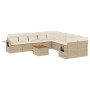 Set de sofás de jardín 11pzas con cojines ratán sintético beige de , Sofás modulares de exterior - Ref: Foro24-3224756, Preci...