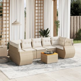 Gartensofa-Set mit beigen Kissen 8 Stück PE-Rattan von , Gartensets - Ref: Foro24-3224917, Preis: 721,99 €, Rabatt: %