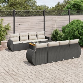 8-teiliges Gartensofa-Set und schwarze synthetische Rattankissen von , Gartensets - Ref: Foro24-3224922, Preis: 612,55 €, Rab...