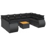 Gartensofa-Set 10-teilig mit schwarzen synthetischen Rattankissen von , Gartensets - Ref: Foro24-3225145, Preis: 615,95 €, Ra...