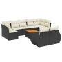 Gartensofa-Set 10-teilig mit schwarzen synthetischen Rattankissen von , Gartensets - Ref: Foro24-3225153, Preis: 628,29 €, Ra...