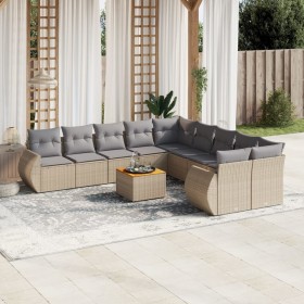 11-teiliges Gartensofa-Set mit beigen synthetischen Rattankissen von , Gartensets - Ref: Foro24-3225198, Preis: 750,99 €, Rab...