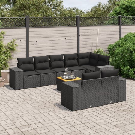 8-piece garden sofa set and black synthetic rattan cushions by , Garden sets - Ref: Foro24-3225530, Price: 700,30 €, Discount: %