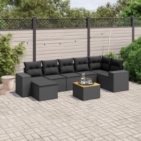 8-teiliges Gartensofa-Set und schwarze synthetische Rattankissen von , Gartensets - Ref: Foro24-3225551, Preis: 529,33 €, Rab...