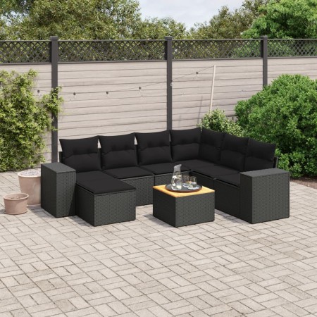 8-teiliges Gartensofa-Set und schwarze synthetische Rattankissen von , Gartensets - Ref: Foro24-3225558, Preis: 535,30 €, Rab...