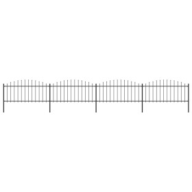 Garden fence with black steel spearheads (0.5-0.75)x6.8m by vidaXL, fence panels - Ref: Foro24-277706, Price: 221,90 €, Disco...