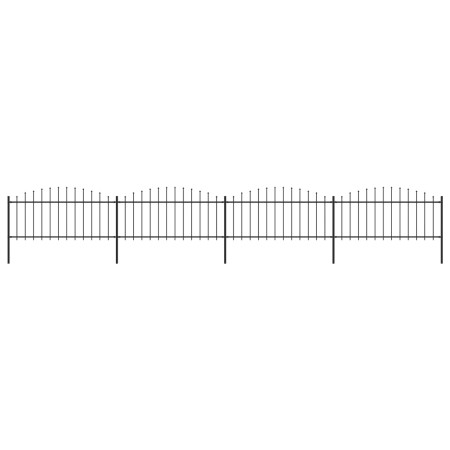 Garden fence with black steel spearheads (0.5-0.75)x6.8m by vidaXL, fence panels - Ref: Foro24-277706, Price: 221,90 €, Disco...