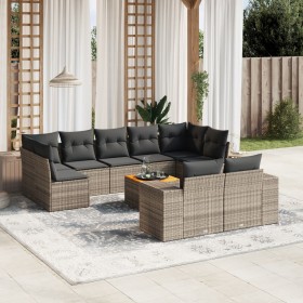 10-teilige Gartensofagarnitur mit grauen synthetischen Rattankissen von , Gartensets - Ref: Foro24-3225598, Preis: 668,04 €, ...