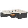 Gartensofa-Set 10-teilig mit schwarzen synthetischen Rattankissen von , Gartensets - Ref: Foro24-3225601, Preis: 639,81 €, Ra...