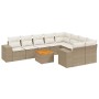 Garden sofa set with beige cushions 10 pieces synthetic rattan by , Garden sets - Ref: Foro24-3225603, Price: 766,78 €, Disco...