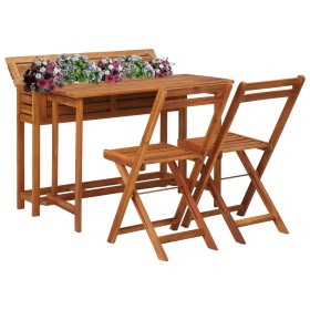 Garden planter with 2 solid acacia wood bistro chairs by vidaXL, Garden sets - Ref: Foro24-45910, Price: 163,10 €, Discount: %