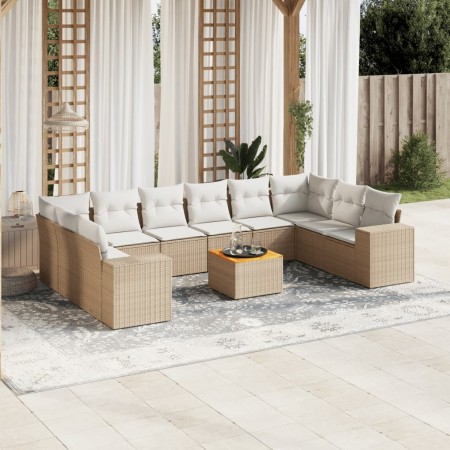 11-piece garden sofa set with beige synthetic rattan cushions by , Garden sets - Ref: Foro24-3225617, Price: 832,66 €, Discou...