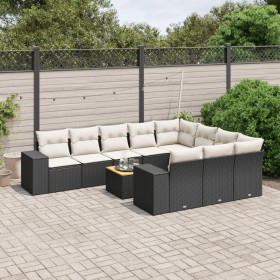 11-teiliges Gartensofa-Set und schwarze synthetische Rattankissen von , Gartensets - Ref: Foro24-3225622, Preis: 731,30 €, Ra...