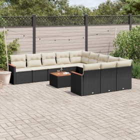 Gartensofa-Set 12-teilig mit schwarzen synthetischen Rattankissen von , Gartensets - Ref: Foro24-3226434, Preis: 745,72 €, Ra...