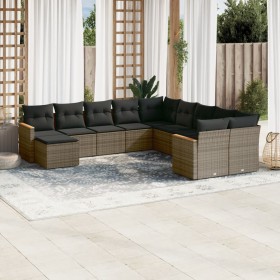 11-piece garden sofa set and gray synthetic rattan cushions by , Garden sets - Ref: Foro24-3226571, Price: 681,67 €, Discount: %