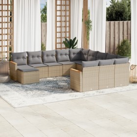 Gartensofa-Set mit beigem Kissenmix, 12 Stück PE-Rattan von , Gartensets - Ref: Foro24-3226584, Preis: 758,15 €, Rabatt: %