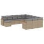 Gartensofa-Set mit beigem Kissenmix, 12 Stück PE-Rattan von , Gartensets - Ref: Foro24-3226584, Preis: 759,90 €, Rabatt: %