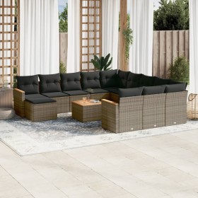 Gartensofa-Set mit Kissen, 13-teilig, graues synthetisches Rattan von , Gartensets - Ref: Foro24-3226592, Preis: 854,56 €, Ra...