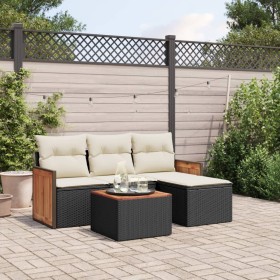 5-teiliges Gartenmöbel-Set und schwarze synthetische Rattankissen von , Gartensets - Ref: Foro24-3227589, Preis: 315,99 €, Ra...