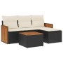 Set de muebles de jardín 5 pzas y cojines ratán sintético negro de , Conjuntos de jardín - Ref: Foro24-3227589, Precio: 308,0...