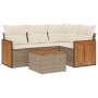 Garden sofa set with cushions 5 pieces beige synthetic rattan by , Garden sets - Ref: Foro24-3227619, Price: 451,27 €, Discou...