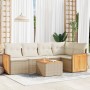 Garden sofa set with cushions 6 pieces beige synthetic rattan by , Garden sets - Ref: Foro24-3227633, Price: 507,60 €, Discou...