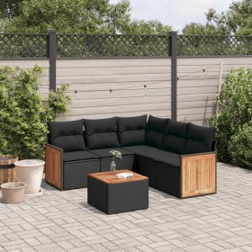 6-piece garden sofa set and black synthetic rattan cushions by , Garden sets - Ref: Foro24-3227644, Price: 387,99 €, Discount: %