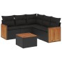 6-piece garden sofa set and black synthetic rattan cushions by , Garden sets - Ref: Foro24-3227644, Price: 373,39 €, Discount: %