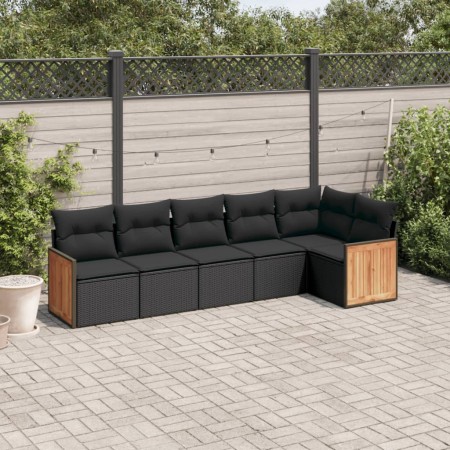 6-teilige Gartensofagarnitur und schwarze synthetische Rattankissen von , Gartensets - Ref: Foro24-3227665, Preis: 408,42 €, ...