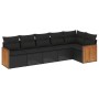 6-piece garden sofa set and black synthetic rattan cushions by , Garden sets - Ref: Foro24-3227665, Price: 408,42 €, Discount: %