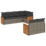 7-piece garden sofa set with gray PE rattan cushions by , Garden sets - Ref: Foro24-3227824, Price: 536,65 €, Discount: %