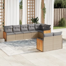 Gartensofa-Set mit beigen Kissen 8 Stück PE-Rattan von , Gartensets - Ref: Foro24-3227830, Preis: 622,24 €, Rabatt: %