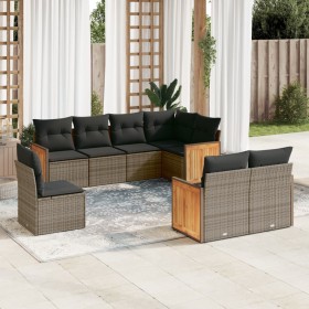 8-piece garden sofa set and gray synthetic rattan cushions by , Garden sets - Ref: Foro24-3227845, Price: 614,06 €, Discount: %